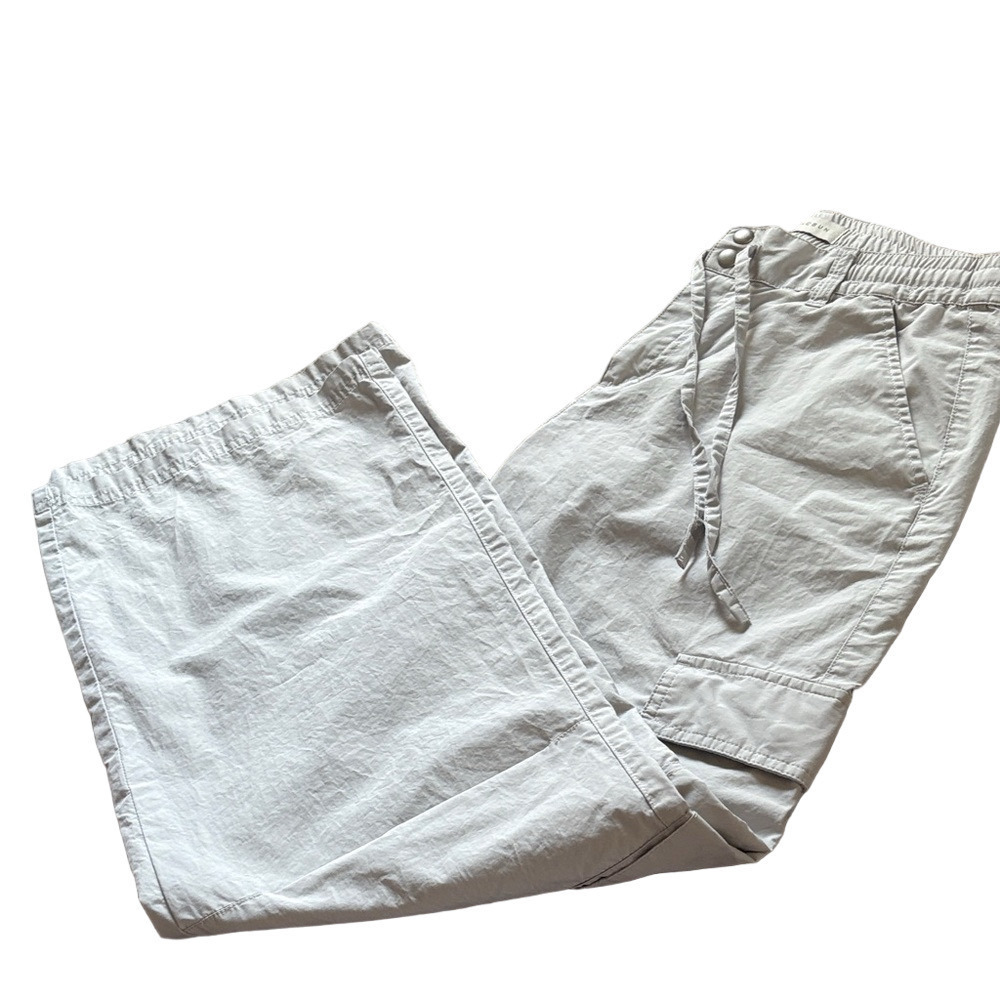 Women's Casual Light Gray Wide Leg Cargo Pants
